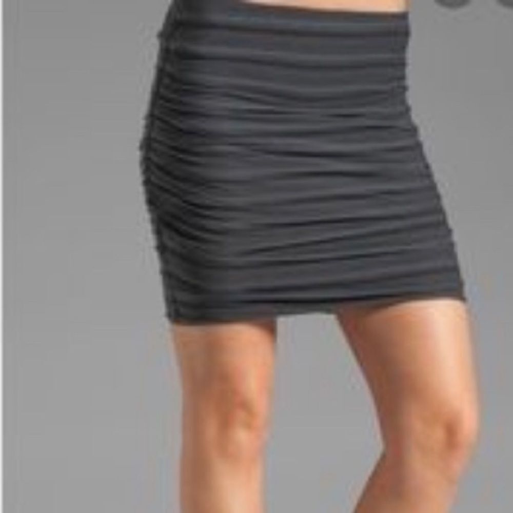 Holston Heritage Rushed Black Mini Skirt